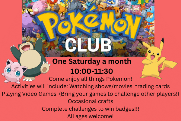 Pokémon Club  Jennings County Public Library